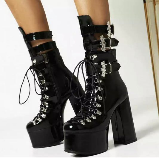 "Out the Bat" Platform Ankle Boots